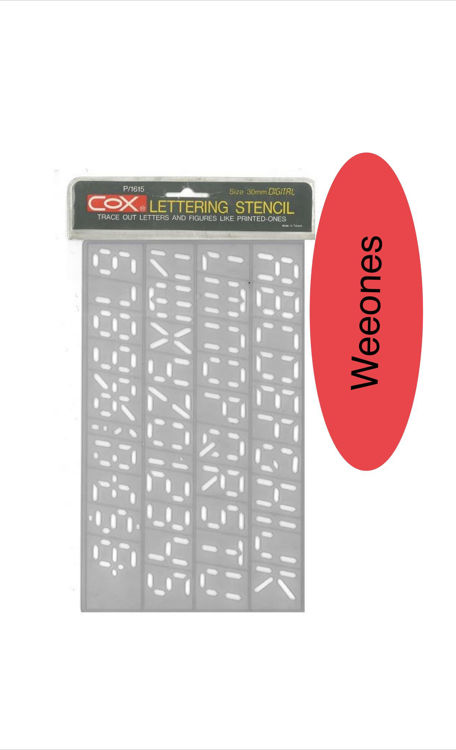 Picture of 1598-COX LETTERING STENCIL DIGITAL 20MM